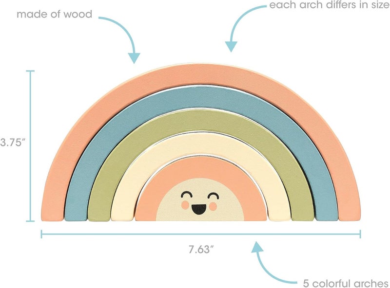 pearhead Wooden Stacking Toy, Rainbow - Image 4