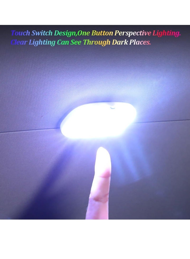 Car LED Lights, 7 Colors Interior Portable Small Incar LED Touch Lights with 8 Bright LED Lamp Beads, Music Sync Color Change USB Rechargeable Lighting Light Car Emergency Light - Image 1