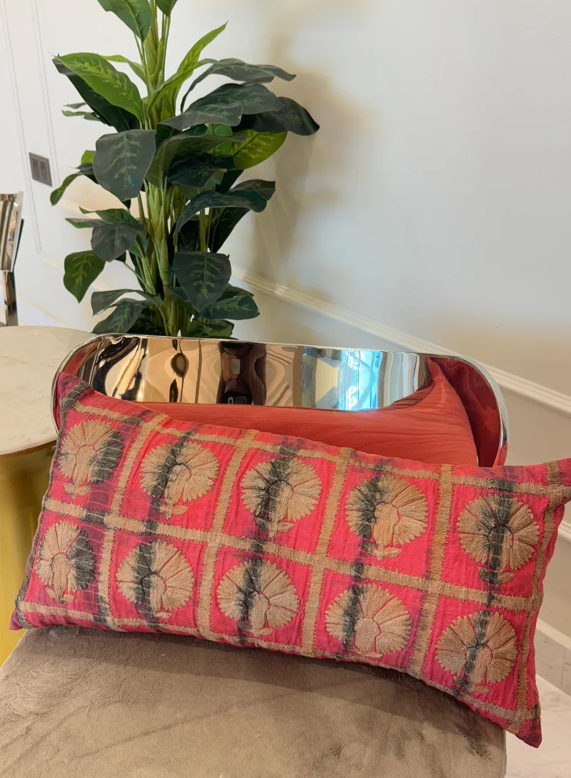 Tohfa Luxe Zohra Red long Decorative Cushion with Filler