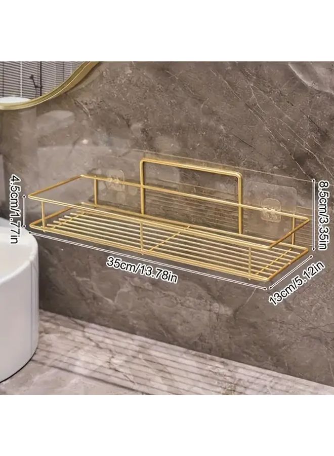 Large Golden Wall Mounted Bathroom Shelf No Drilling Required Organizer - Image 5