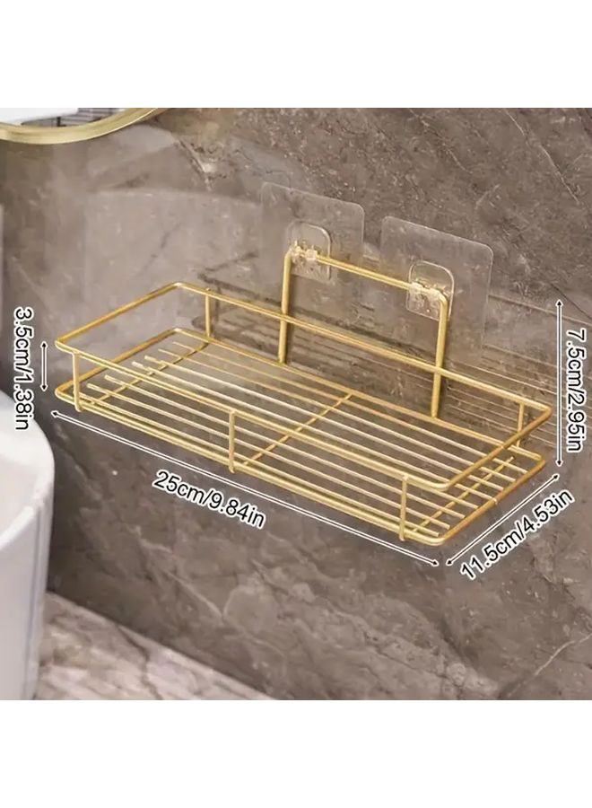 Large Golden Wall Mounted Bathroom Shelf No Drilling Required Organizer - Image 4