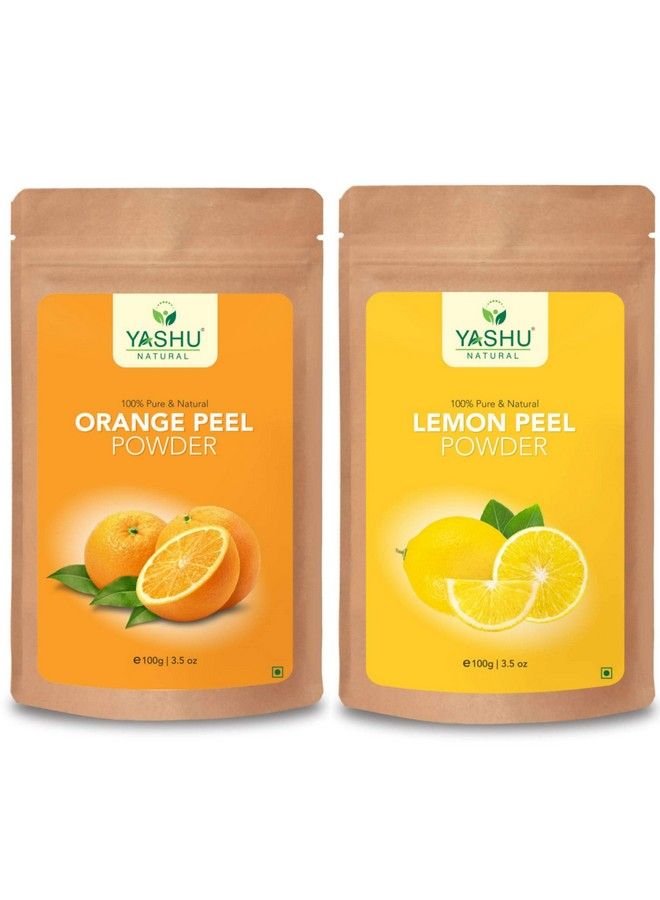 YASHU بودرة الوجه من قشر الليمون النقي وقشر البرتقال للبشرة الدهنية وتنظيف المسام؛ بودرة وجه طبيعية متوهجة مضادة لحب الشباب (200 جرام) - Image 1