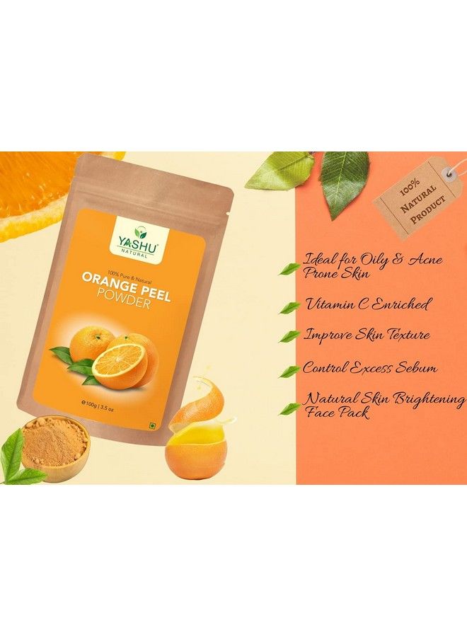 YASHU بودرة الوجه من قشر الليمون النقي وقشر البرتقال للبشرة الدهنية وتنظيف المسام؛ بودرة وجه طبيعية متوهجة مضادة لحب الشباب (200 جرام) - Image 3