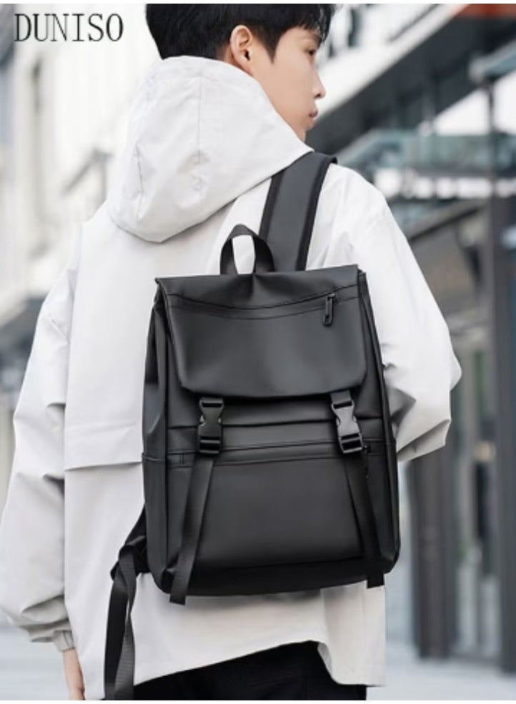 DUNISO Lightweight Black Backpack | Waterproof, Portable, Minimalist & Practical - Image 4