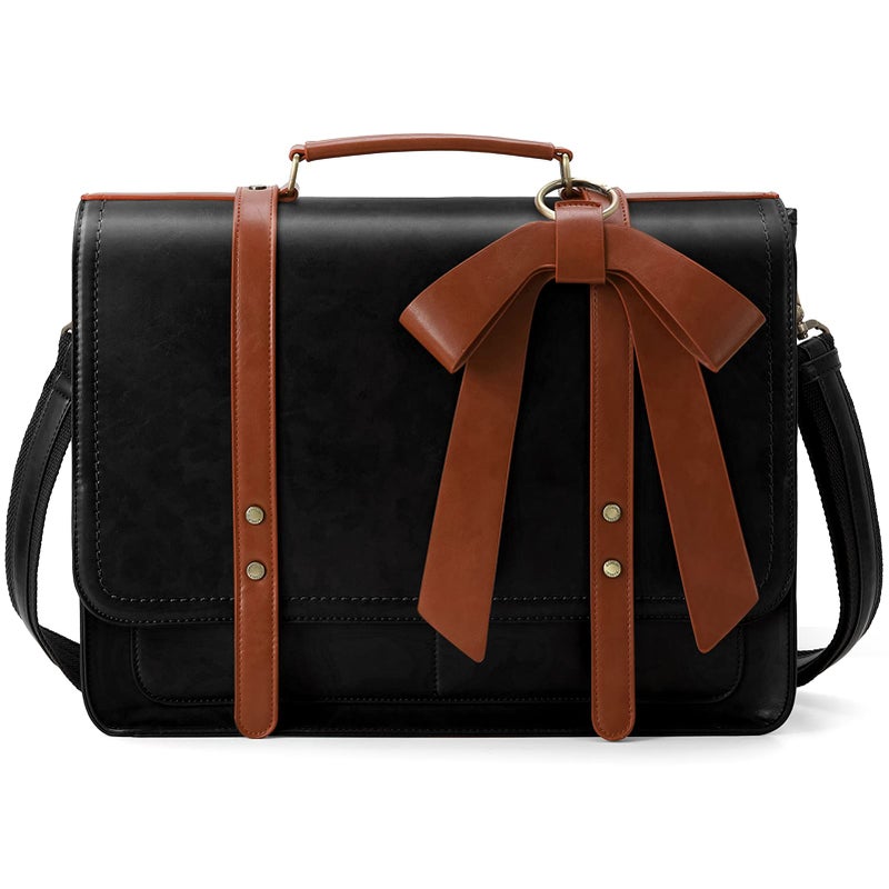 ECOSUSI Women Briefcase PU Leather Laptop Bag College Satchel fit 15.6" Laptop - Image 1