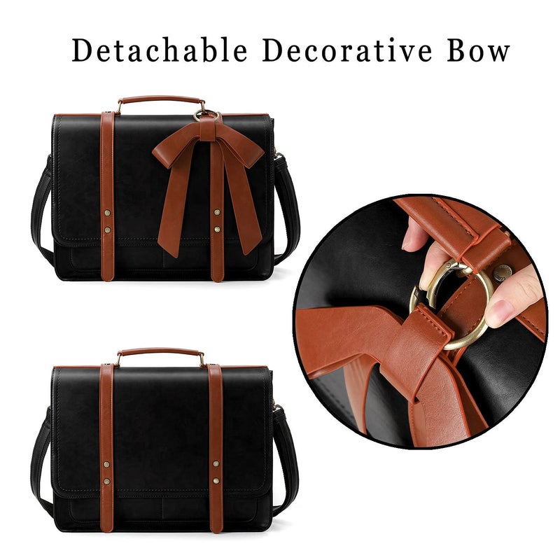 ECOSUSI Women Briefcase PU Leather Laptop Bag College Satchel fit 15.6" Laptop - Image 3