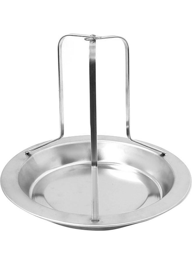 NIBEMINENT Stainless Steel Vertical Roaster Chicken Stand Holder Silver 19.5x16cm  - Image 1