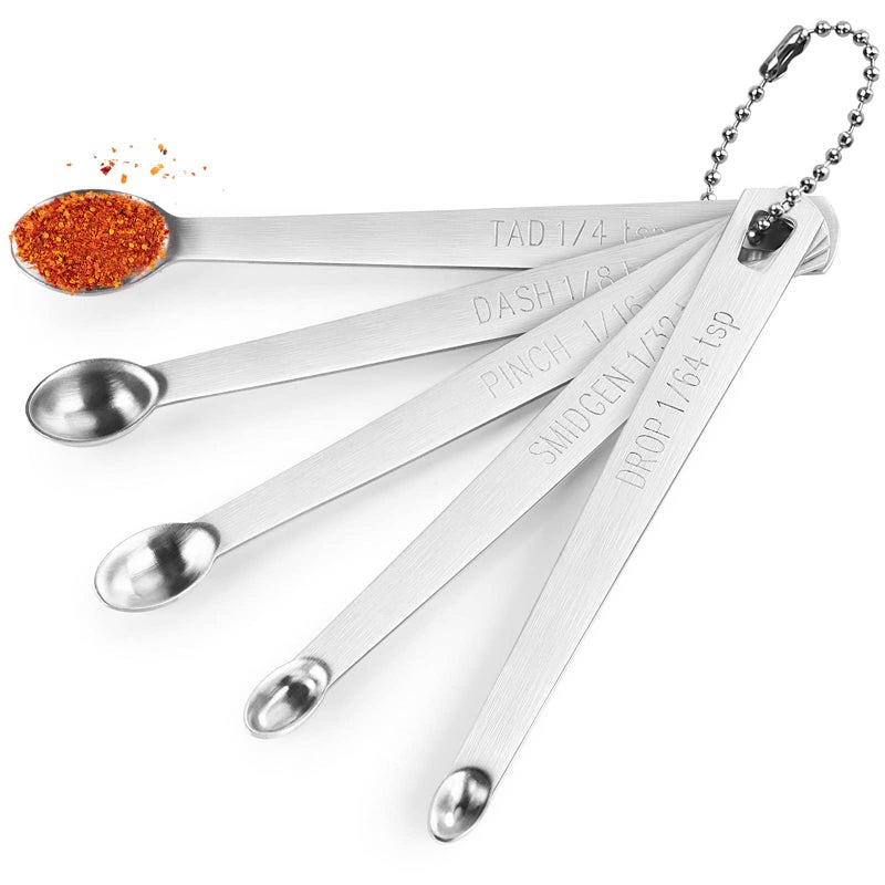 Esie Houzie 5 Pcs Mini Measuring Spoons Set Stainless Steel Small Measuring Spoons Tad 14 tsp Dash 18 tsp Pinch 116 tsp Smidgen 132 tsp Drop 164 tsp for Home Kitchen Baking Cooking Gifts
