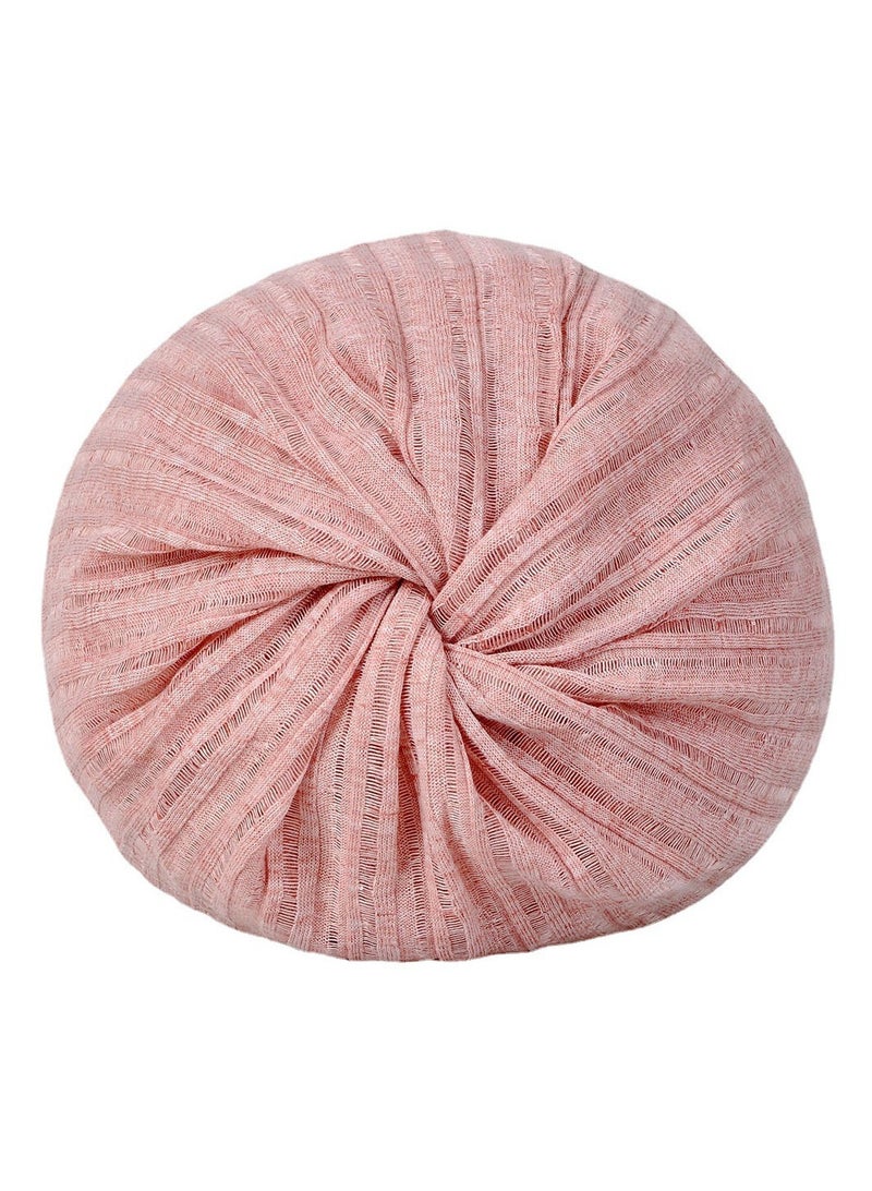 Loquat Infinity Scarf Headwear Cap Solid Color Hollow Out Dual-Use Beanie Hat Pink  - Image 1