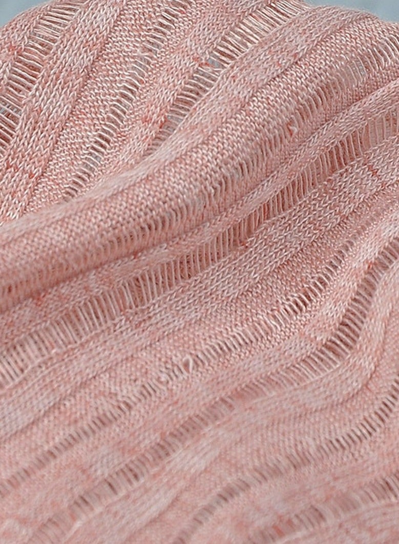 Loquat Infinity Scarf Headwear Cap Solid Color Hollow Out Dual-Use Beanie Hat Pink  - Image 3