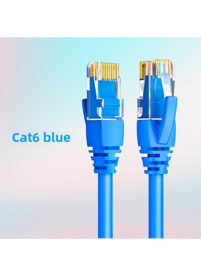Generic Household Gigabit Category 6 Network Cable Manufacturers RJ45 Interface Finished Indoor And Outdoor Copper-clad Aluminum Cat6 Computer Jumper-Color:Blue-Cord Length:0.3m  - Image 1