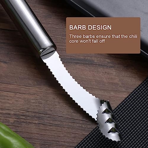 HomeAra 1pcs, Serrated Seed Remover, Pepper Corer, Seed Remover, Stainless Steel Chili Corer Remover, Pepper Seed Remover, Multifunctional Kitchen Seed Remover, Kitchen Tools (Pack of-2) - Image 2