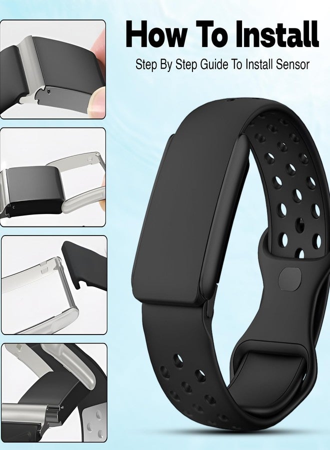DADO Whoop 5.0 Compatible Silicone Strap - Adjustable Sport-Inspired Band, Breathable & Lightweight Replacement Wristband for Men & Women (All Black, One/Peak) - Image 4