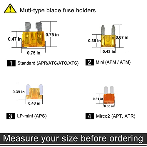 MuHize 12 Pack Fuse Tap Kit - 4 Types Add-A-Circuit Adapters for Micro2/Mini/ATC/ATS Low Profile Fuses, Easy Plug & Play Installation for Dash Cams, LED Lights (12V Car/Truck) - Image 5