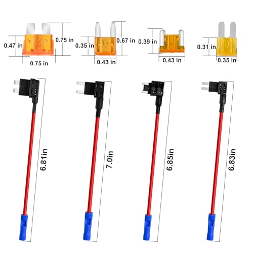 MuHize 12 Pack Fuse Tap Kit - 4 Types Add-A-Circuit Adapters for Micro2/Mini/ATC/ATS Low Profile Fuses, Easy Plug & Play Installation for Dash Cams, LED Lights (12V Car/Truck) - Image 4