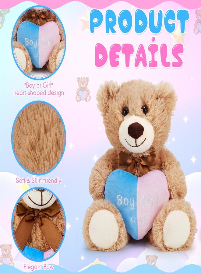 Aoriher 6 Pieces 10 Inch Bear Bulk Stuffed Animal Baby Shower Soft Cute Bear Plush Toys Sleeping and Playing Valentines Baby Shower Birthday Party Favor Decorations(Cream Beige,Heart) - Image 2