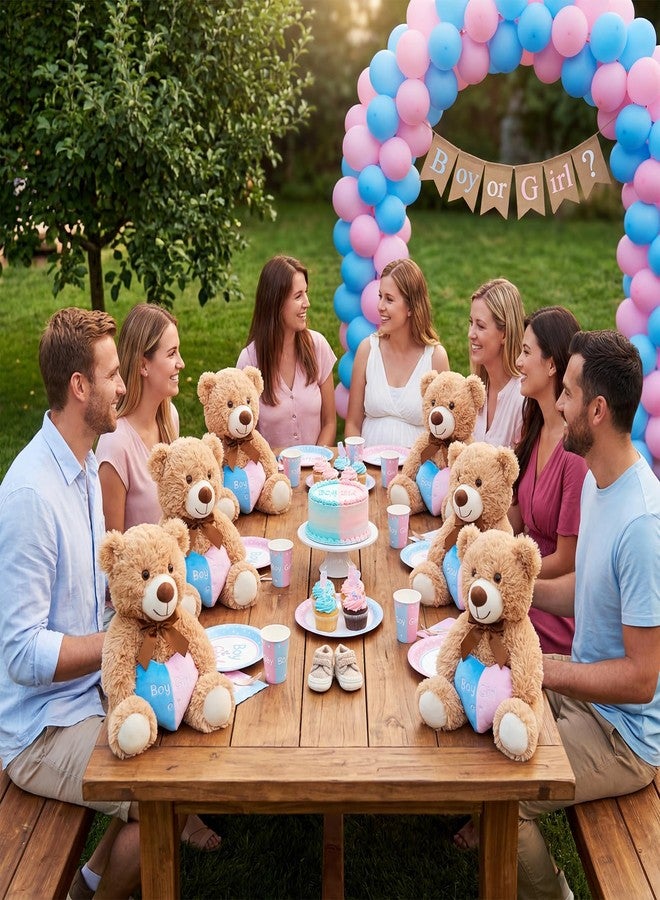 Aoriher 6 Pieces 10 Inch Bear Bulk Stuffed Animal Baby Shower Soft Cute Bear Plush Toys Sleeping and Playing Valentines Baby Shower Birthday Party Favor Decorations(Cream Beige,Heart) - Image 5