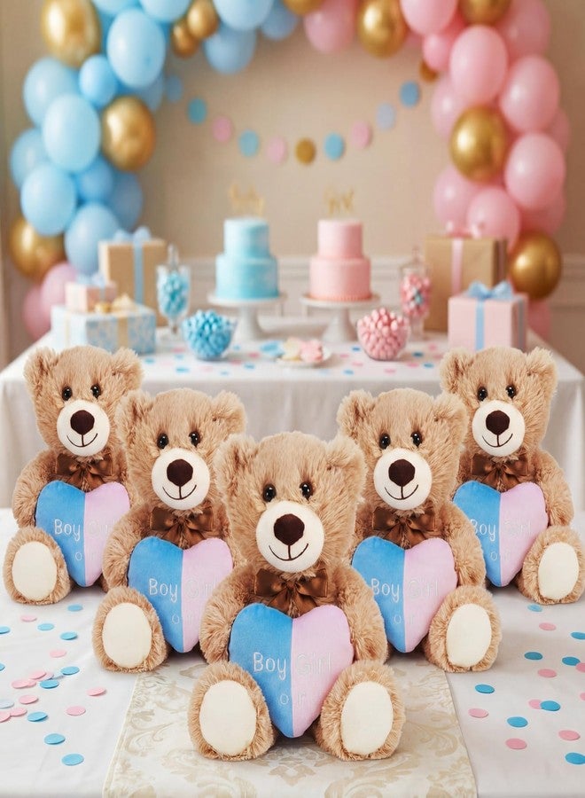Aoriher 6 Pieces 10 Inch Bear Bulk Stuffed Animal Baby Shower Soft Cute Bear Plush Toys Sleeping and Playing Valentines Baby Shower Birthday Party Favor Decorations(Cream Beige,Heart) - Image 4