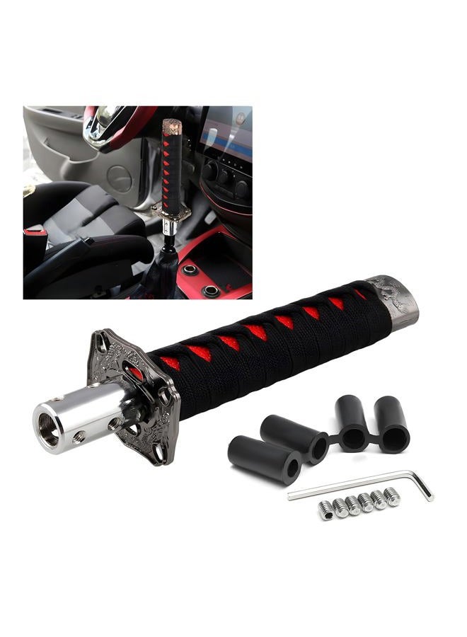 KVAEY Samurai Sword Shift Knob, Automotive Katana Manual Transmission Gear Shift Handle, Universal Aluminum Alloy Stick Shift Knob for Most Manual Vehicles, Car Accessories (Black+Red) - Image 1