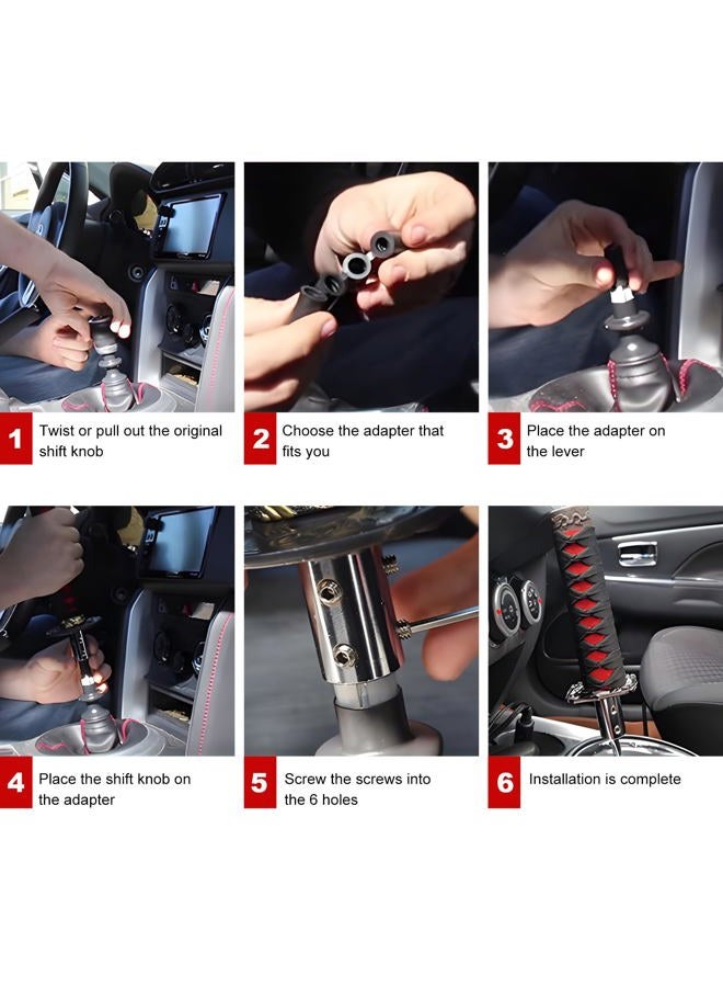 KVAEY Samurai Sword Shift Knob, Automotive Katana Manual Transmission Gear Shift Handle, Universal Aluminum Alloy Stick Shift Knob for Most Manual Vehicles, Car Accessories (Black+Red) - Image 5
