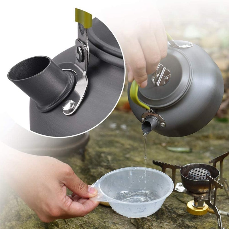 Linist Camping Cookware Mess Kit Lightweight Hiking Cookware Set with Mesh Bag Nonstick Aluminum Cooking KitOutdoor Pot Pan Kettle Backpacking Mess Kit with Bowls - Image 3