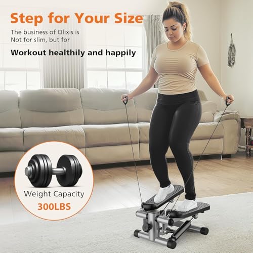 AASHRO MALL 2026 Mini Stepper for Exercise at Home with Resistance Bands | 360 lbs Capacity Hydraulic Stair Stepper | Portable Steppers for Full Body Workout | Smooth & Quiet Machine | LCD Monitor - Image 2