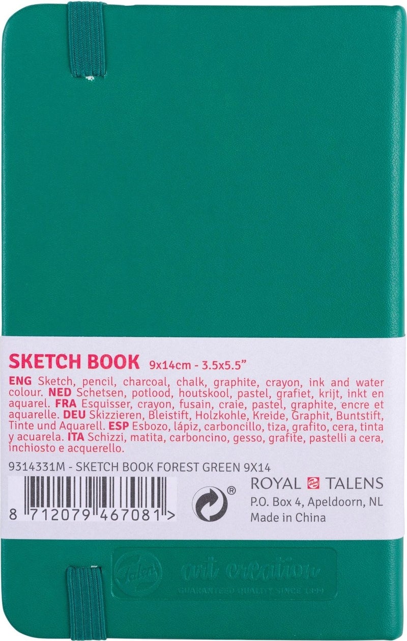 Sketchbook Hard Cover Sketch Drawing Book 9 x 14 cm 140 gr 80 Yp Forest Green