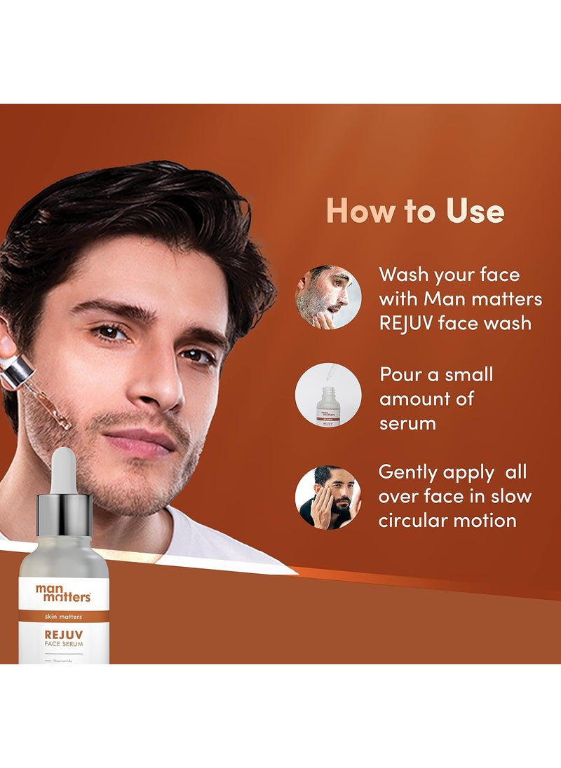 Man Matters Man Matters Rejuv Face Serum Radiant Skin Fights Acne Acne Scars Aging Dark Spots 10 Niacinamide 2 Kakadu Plum The purest form of Vitamin C Cocreated by Dermatologists 30 ml  - Image 4