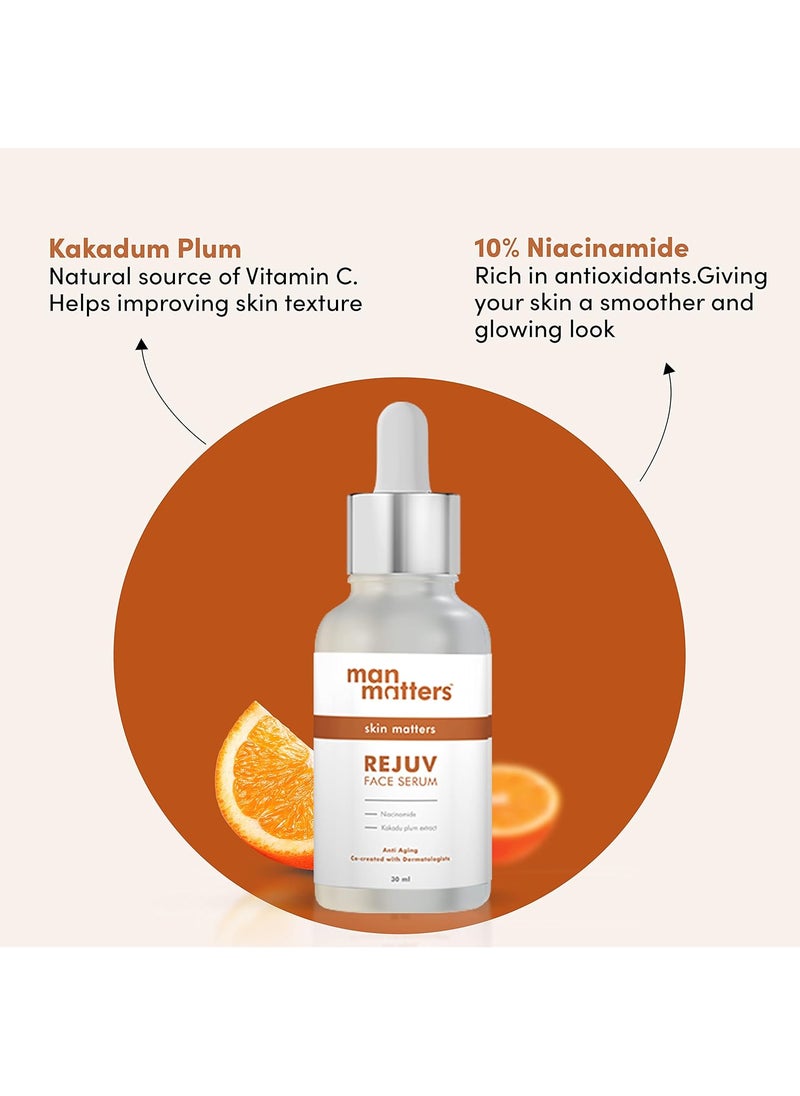 Man Matters Man Matters Rejuv Face Serum Radiant Skin Fights Acne Acne Scars Aging Dark Spots 10 Niacinamide 2 Kakadu Plum The purest form of Vitamin C Cocreated by Dermatologists 30 ml  - Image 3