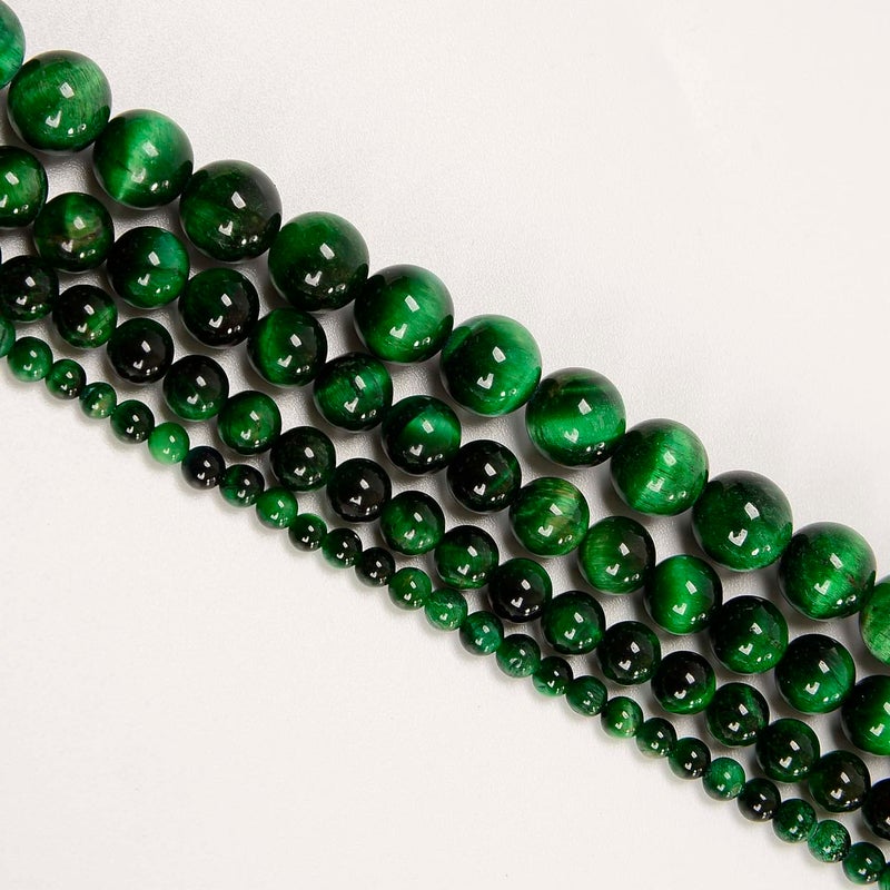 NCB 100pcs Original Natural Stone Beads Gemstone Round Loose Beads 6mm 8mm 10mm (Green Tiger's Eye, 6mm 100Beads) - Image 5