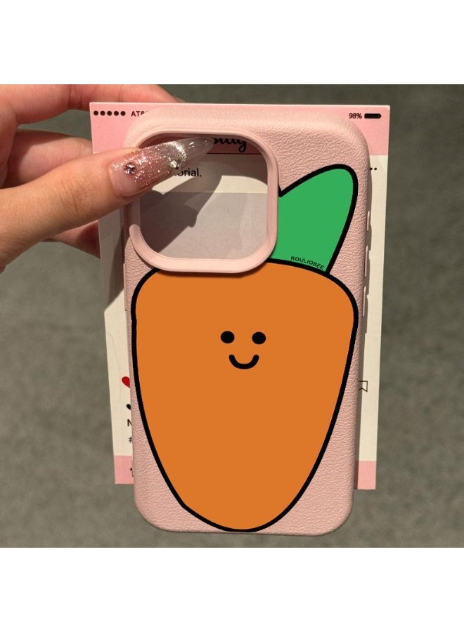 NIBEMINENT Cute Radish Protective TPU Case Cover For iPhone 16 Pro Max, Pink
