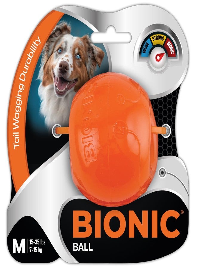BIONIC Ball Dog Toy, Medium - Interactive Dog Chew Toy That Stands Up to The Toughest Chewers, for Dogs Between 15-35 lbs. (7-15 kg.) - Image 1