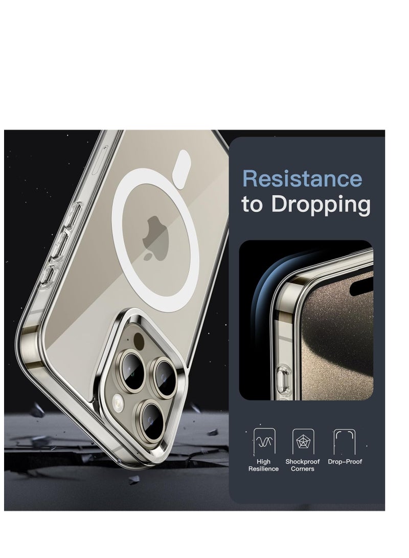 Case for iPhone 15 Pro Max Magsafe Clear Cover Magnetic Wireless Charging Support, Shockproof Protection, Scratch-Resistant for iPhone 15 Pro Max - Image 2