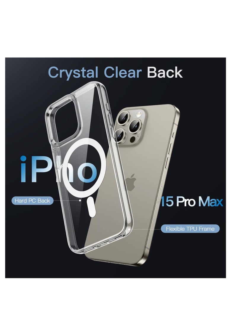 Case for iPhone 15 Pro Max Magsafe Clear Cover Magnetic Wireless Charging Support, Shockproof Protection, Scratch-Resistant for iPhone 15 Pro Max - Image 3