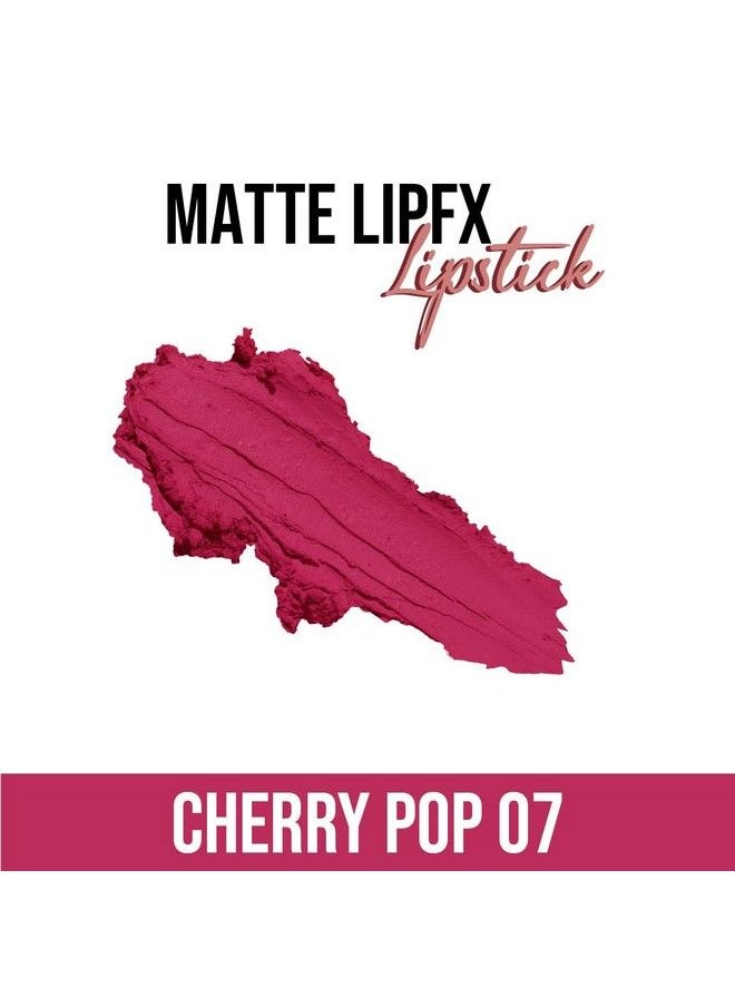 C2P PROFESSIONAL MAKEUP C2P Pro Lip Fx Matte Lipstick Long Lasting Pigmented Silky Smooth Creamy Matte Finish With Vitamin E Shea Butter For Hydration And Moisturization (3.5 Gm Cherry Pop 07)  - Image 3