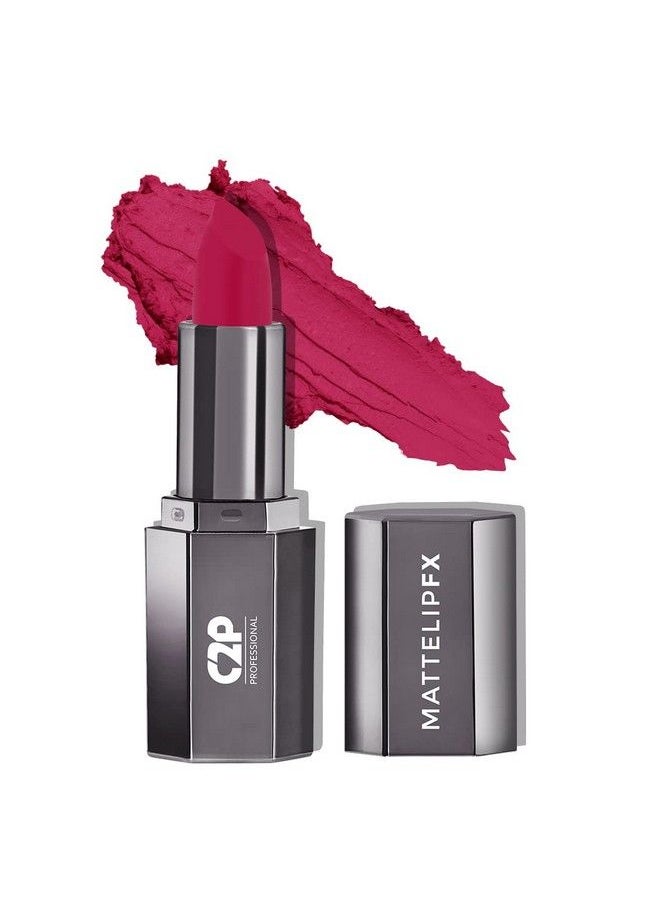C2P PROFESSIONAL MAKEUP C2P Pro Lip Fx Matte Lipstick Long Lasting Pigmented Silky Smooth Creamy Matte Finish With Vitamin E Shea Butter For Hydration And Moisturization (3.5 Gm Cherry Pop 07)  - Image 2