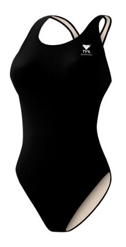 TYR Sport Girl's Solid Maxback Swim Suit (Black, 24) - Image 4