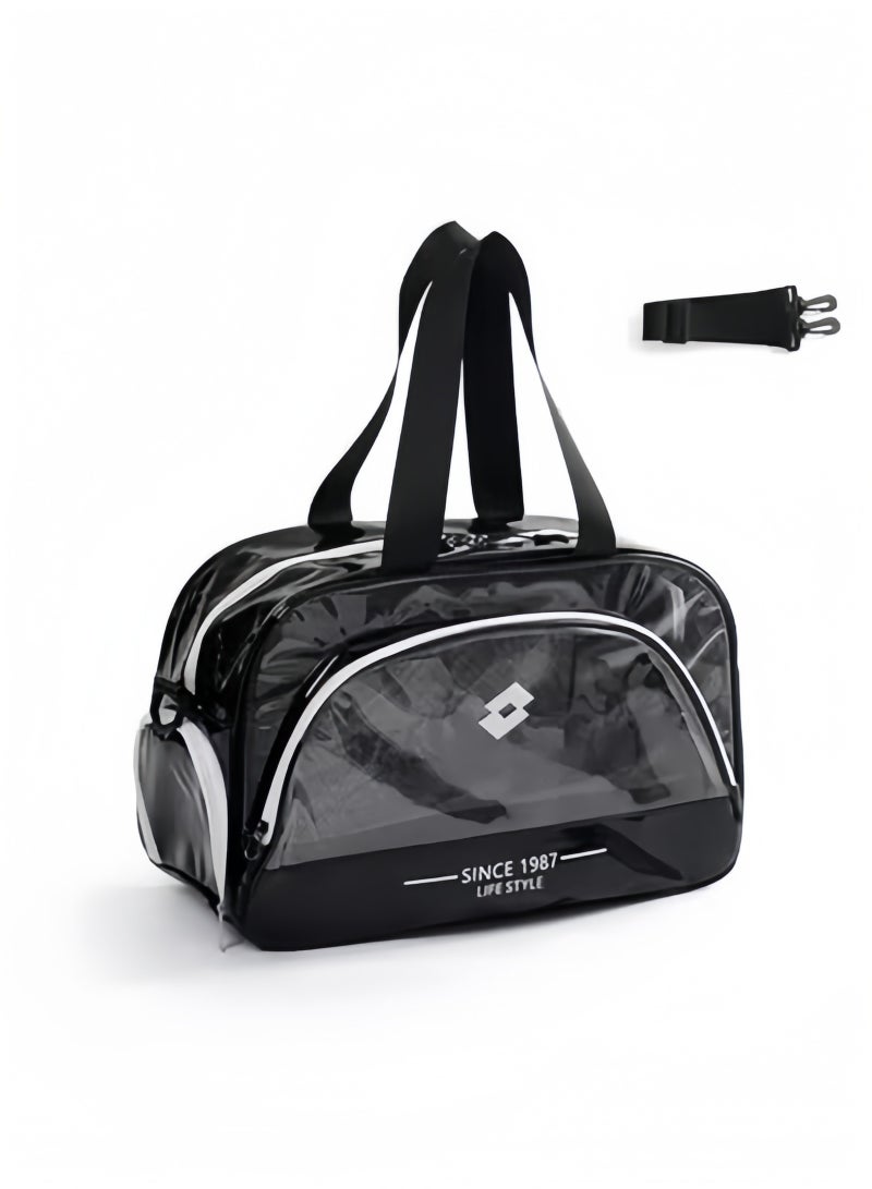 جيجيرو حقيبة سباحة رياضية وحقيبة شاطئ وحقيبة رياضية للياقة البدنية وحقيبة سفر وحقيبة لياقة بدنية وحقيبة شاطئ باللون الأسود - Image 1