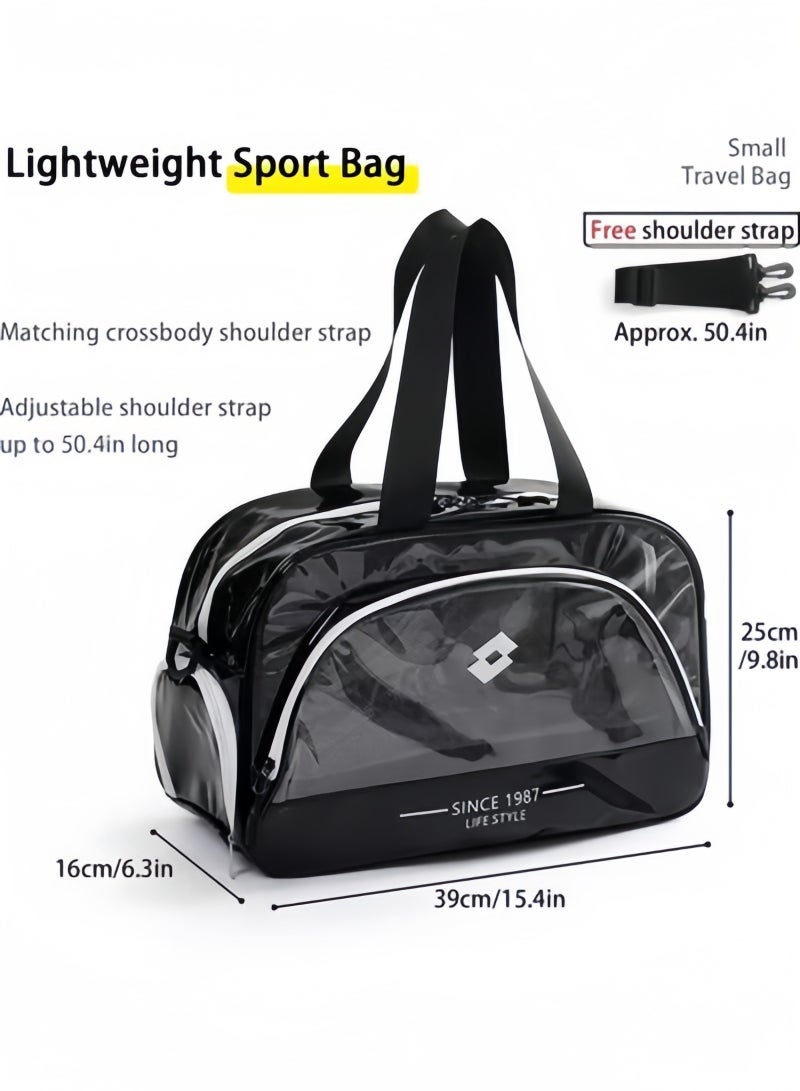 جيجيرو حقيبة سباحة رياضية وحقيبة شاطئ وحقيبة رياضية للياقة البدنية وحقيبة سفر وحقيبة لياقة بدنية وحقيبة شاطئ باللون الأسود - Image 2