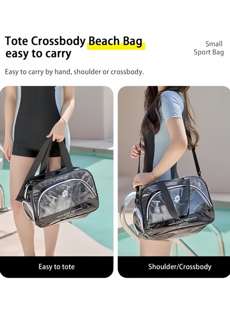 جيجيرو حقيبة سباحة رياضية وحقيبة شاطئ وحقيبة رياضية للياقة البدنية وحقيبة سفر وحقيبة لياقة بدنية وحقيبة شاطئ باللون الأسود - Image 5