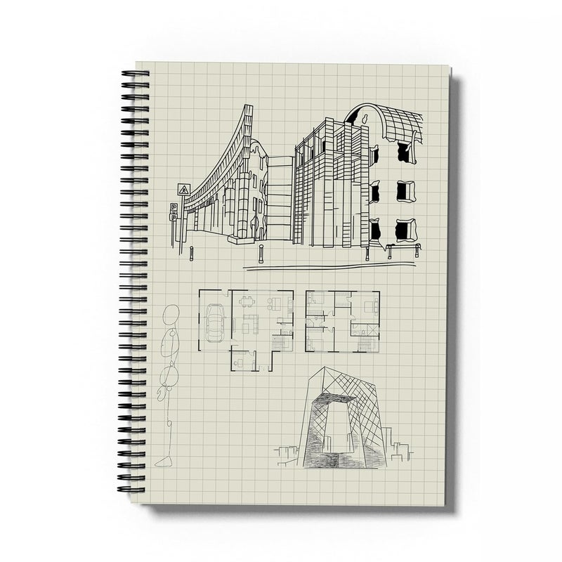 PAPERO Professional A4 Square Grid Notebook | 5MM Square Graph Design | A4 Size (8.5 x 11 inches) | Ideal for Architects & Designers | Kraft Cover | 100 Pages | Plain Square - Image 5