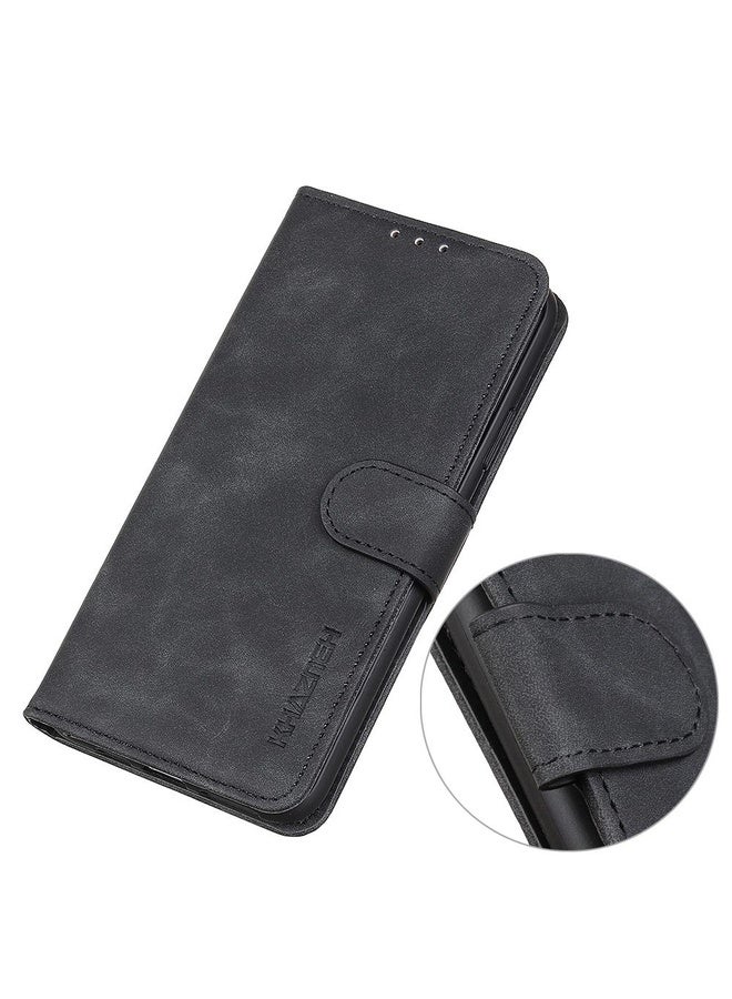For Sony Xperia Ace II KHAZNEH Retro Texture PU + TPU Horizontal Flip Leather Case with Holder & Card Slots & Wallet(Black)