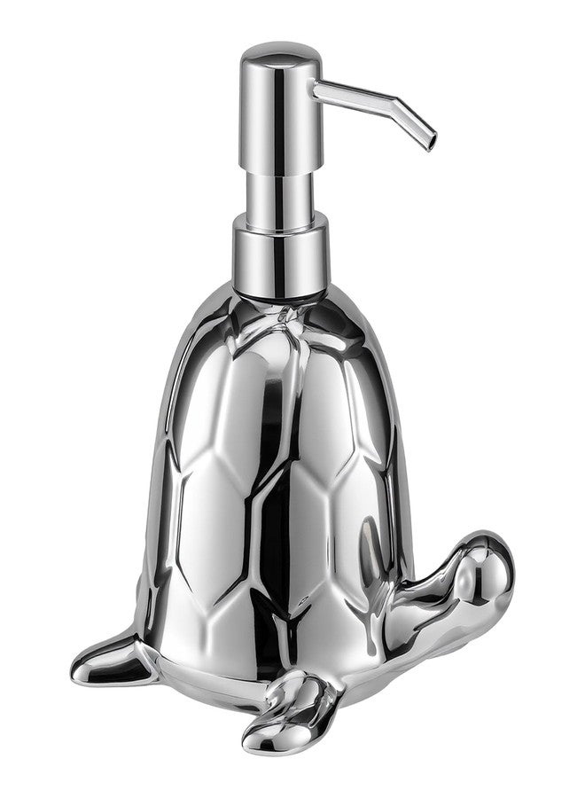 BASDHE Sliver Soap Dispenser Bathroom, Ceramic Hand Soap Dispenser with Stainless Steel Pump, Modern Liquid Lotion Liquid Lotion for Bathroom & Kitchen (12oz) - Image 1