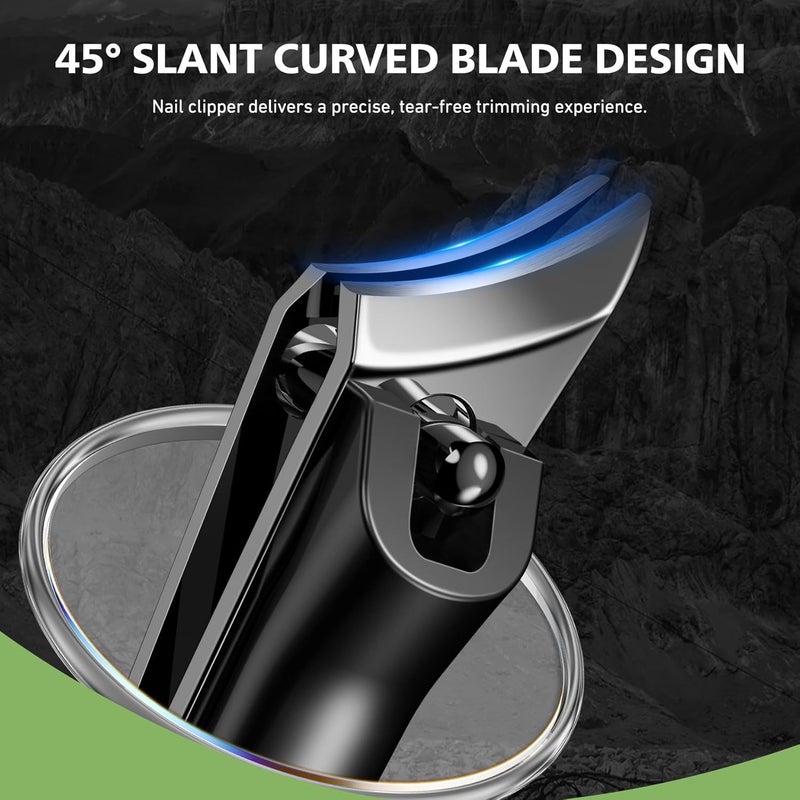 Baluca Slanted Curved Blade Ingrown Toenail Clippers for Thick Toenails, Angled Toe Nail Fingernail Cutter Trimmer for Seniors and Men - Black - Image 3