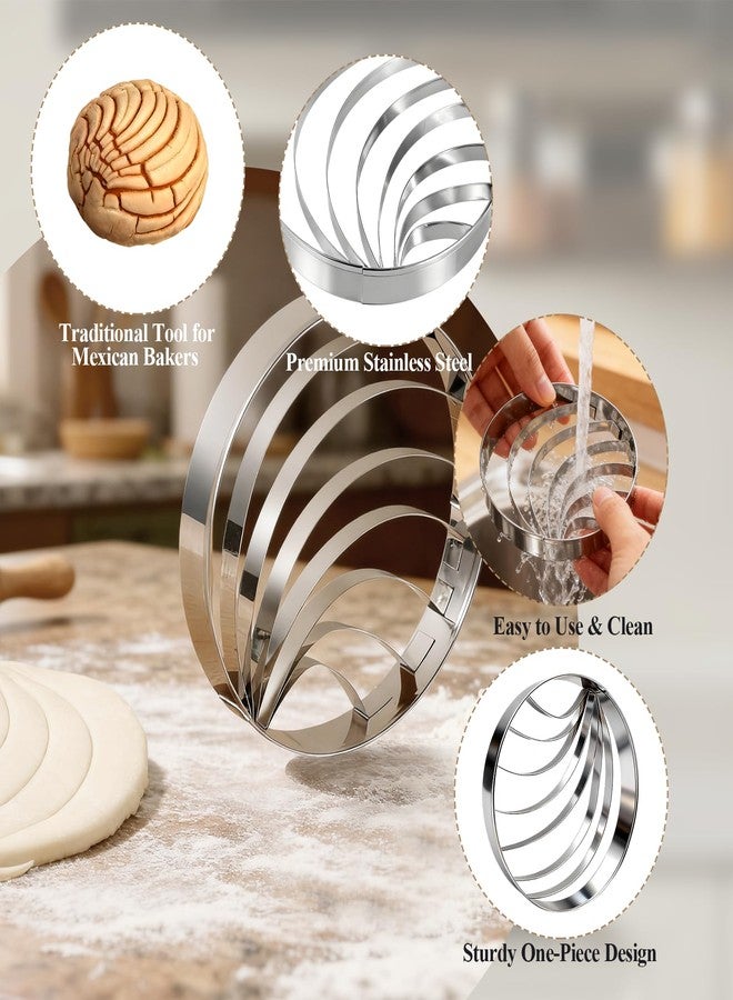 Creztail Stainless Steel Concha Pattern Press – Mexican Pastry Baking Tool for Sweet Bread, Cookies, and Creative Pastries - Image 3
