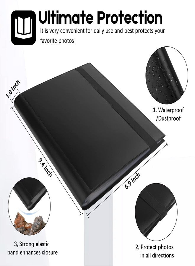 Aevdor Photo Album 5.5x8.5 Inch, Small Photo Album with Sleeves, 34-Pocket Displays 68 Half Size Pages, Mini Booklets Half Size Binder for Artwork Playbills Drawings Photos (Black) - Image 3