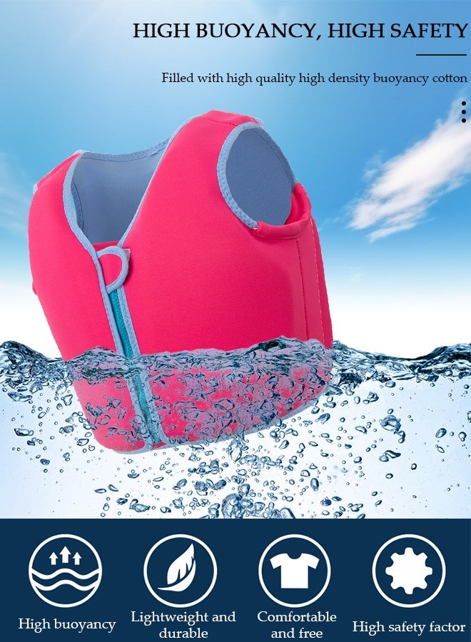 DUNISO Kids Swim Vest, Neoprene Floatation Jacket for Toddlers, Adjustable Buoyancy Life Jacket for 50-70 lbs Children, Pink XL - Image 4