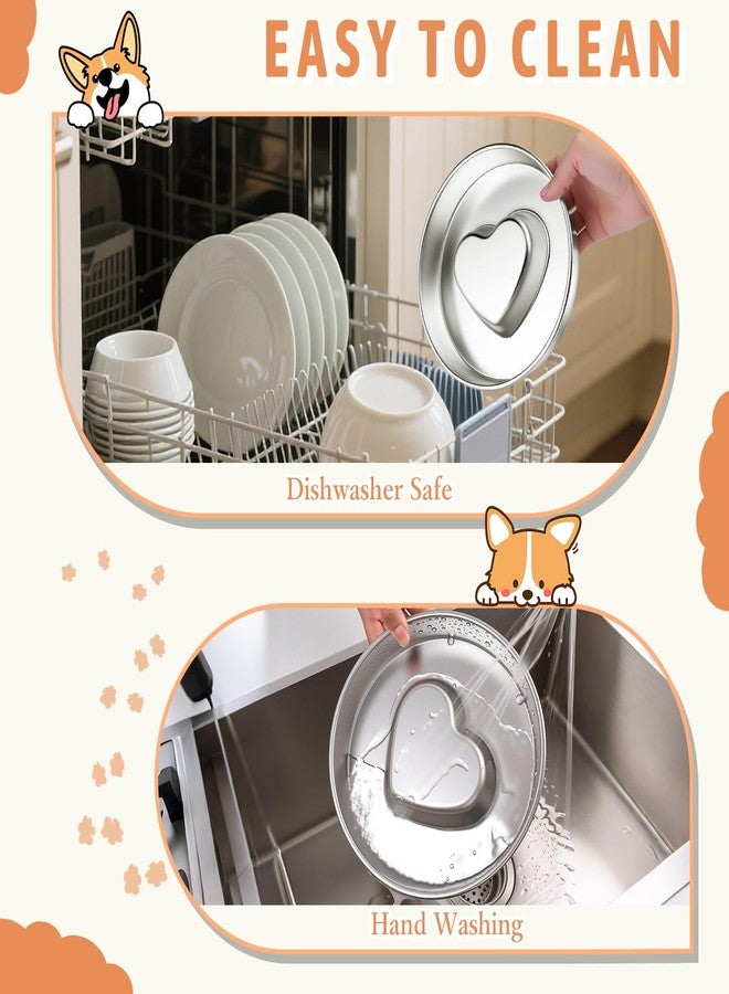 tchrules 2 Pack Slow Feeder Dog Bowls Stainless Steel, 2 Cups Metal Slow Eating Dog Bowl with Non-Slip Pads, Heart Pet Food Bowls for Small Medium Breed Dogs to Slow Down Eating Anti-Gulping - Image 4