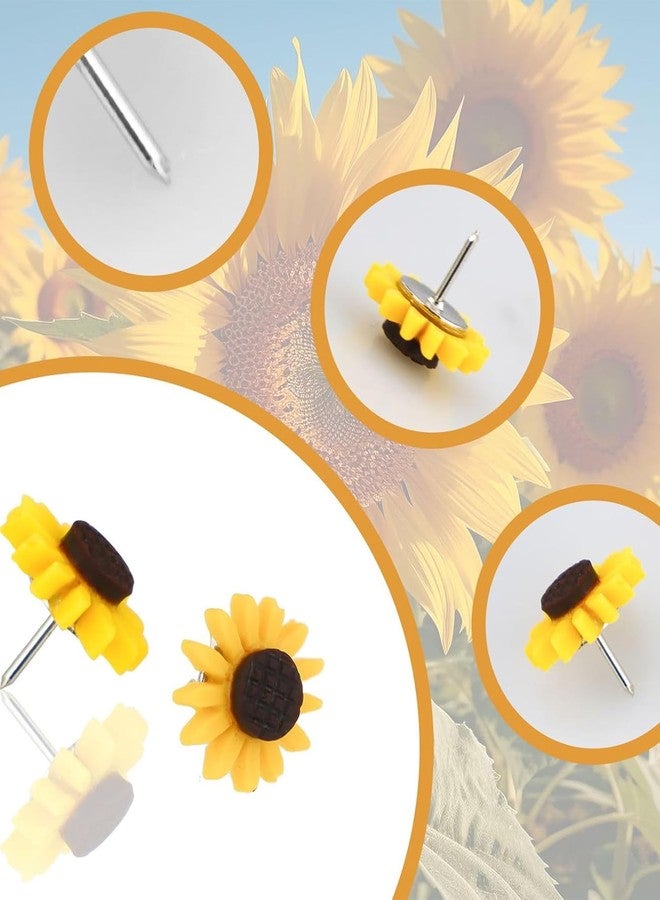 NUDFSY 20Pcs Drawing Pins, Notice Board Pins, Yellow Metal, One Size - Image 2