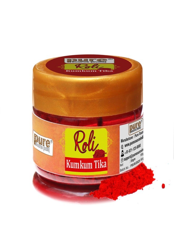 Pure Source India Red Roli – Traditional Kumkum for Festivals, Pooja & Rituals (30 GM - Image 1